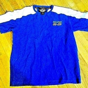 Vtg Harley Davidson H*D Label  Cotton Sweatshirt Blue Short Sleeve:  LG   Rare